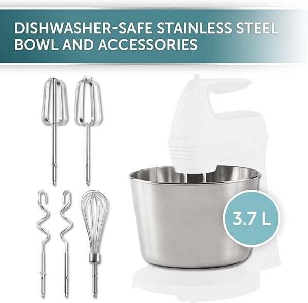 3.7L 2in1 Breville Stainless Steel Hand and Stand Mixer