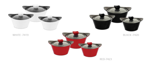 3pcs Sq Caia Die-Cast StockPot Set