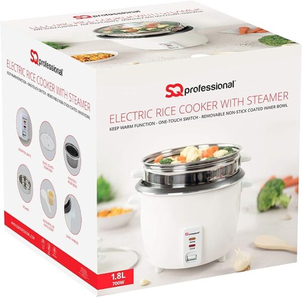 SQ ELECTRIC RICE COOKER WITH STEAMER 1.8L