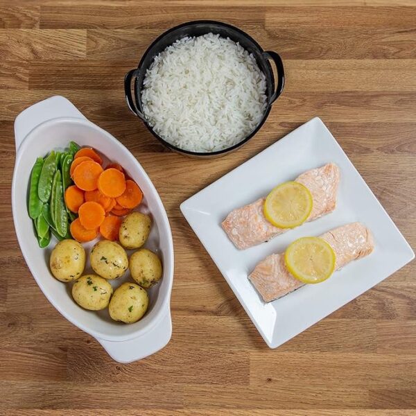 QUEST 400W 3TIER FOOD STEAMER WITH RICE STEAMER, 7.2L CAPACITY AND 0.5L WATER CAPACITY