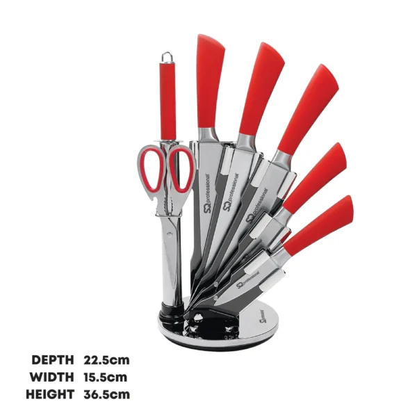 SQ KITCHEN KNIFE SET REVOLVING BLOCK
