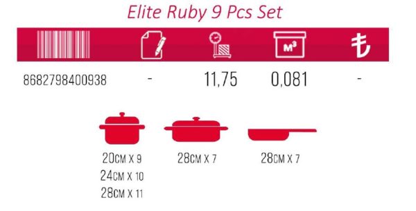 OMS GRANITE NON STICK COOKWARE WITH TEMPERED GLASS LID SET
