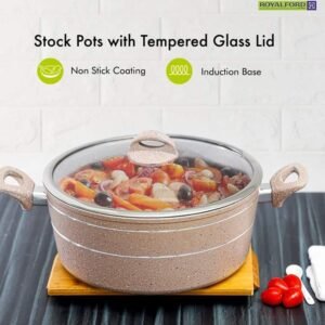 ROYALFORD STOCK POTS WITH TEMPERED GLASS LID 2SET