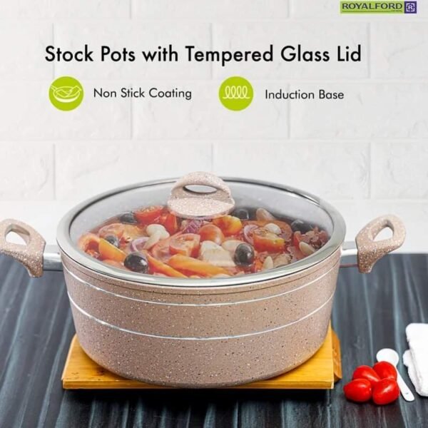 ROYALFORD STOCK POTS WITH TEMPERED GLASS LID 2SET
