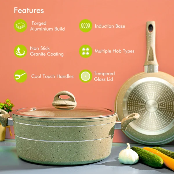 ROYALFORD STOCK POTS WITH TEMPERED GLASS LID 2SET