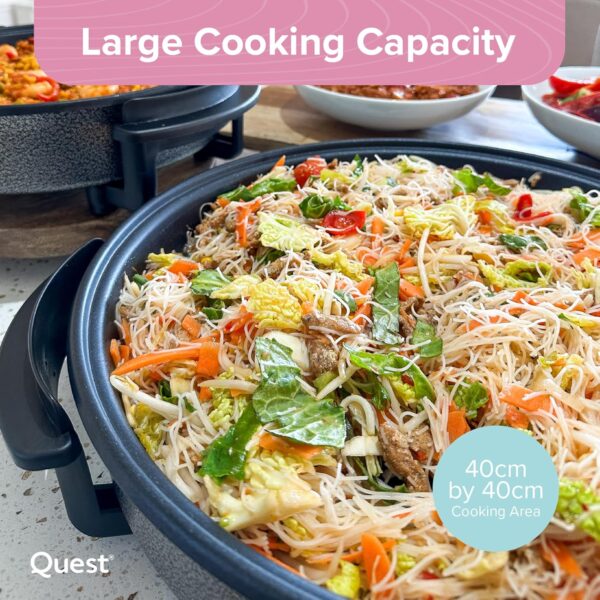 1500W 40CM NON-STICK QUEST MULTIFUNCTION ELECTRIC COOKER WITH GLASS LID WITH STEAM VALVE