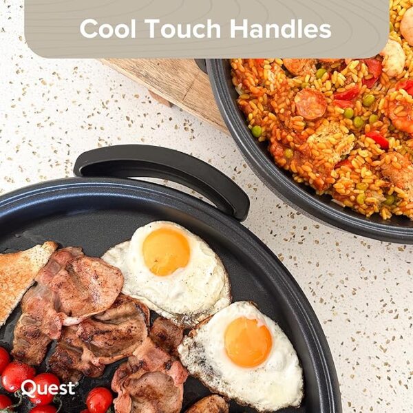 1500W 40CM NON-STICK QUEST MULTIFUNCTION ELECTRIC COOKER WITH GLASS LID WITH STEAM VALVE